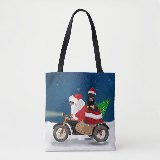 Rottweiler Dog Christmas Santa Claus   Tote Bag (Front)
