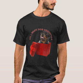 Rottweiler Dog Christmas Tree Santa Xmas Light T-Shirt