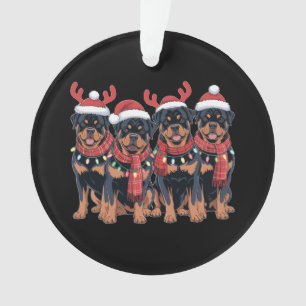 Rottweiler Dog Christmas Xmas Family Dad Mom Ornament