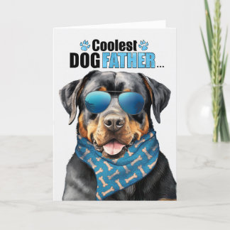 Rottweiler Dog Coolest Dad Father's Day Holiday Card