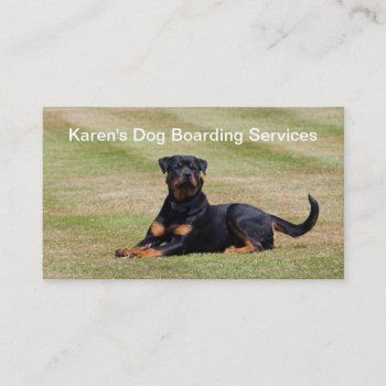 Rottweiler Dog Customisable Business Card by roughcollie at Zazzle