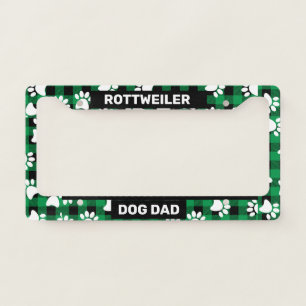 Rottweiler Dog Dad License Plate Frame