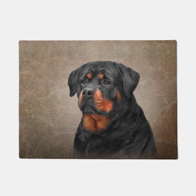 Rottweiler dog doormat (Front)