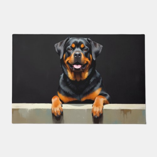 Rottweiler Dog Doormat Art