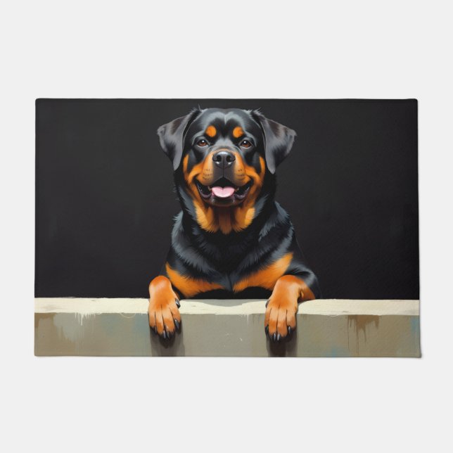 Rottweiler Dog Doormat Art (Front)