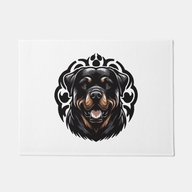 Rottweiler Dog Face Doormat (Front)