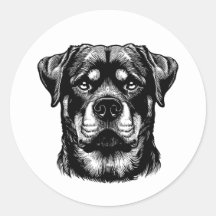 Rottweiler Dog Face- Line Art