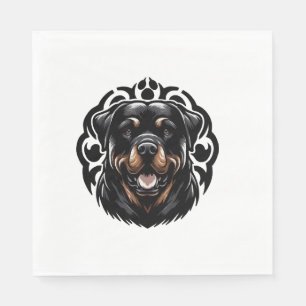 Rottweiler Dog Face Napkins