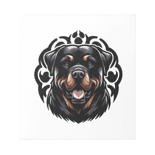 Rottweiler Dog Face Notepad (Front)