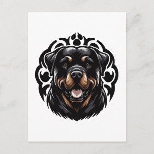 Rottweiler Dog Face Postcard