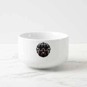 Rottweiler Dog Face Soup Mug