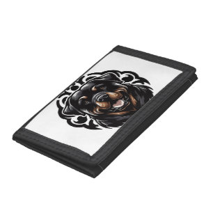 Rottweiler Dog Face Tri-fold Wallet