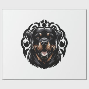 Rottweiler Dog Face Wrapping Paper