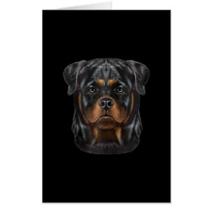 Rottweiler Dog Face Zip Hoodie Card