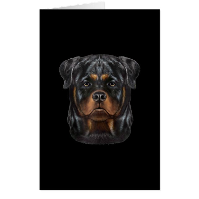 Rottweiler Dog Face Zip Hoodie Card (Front)