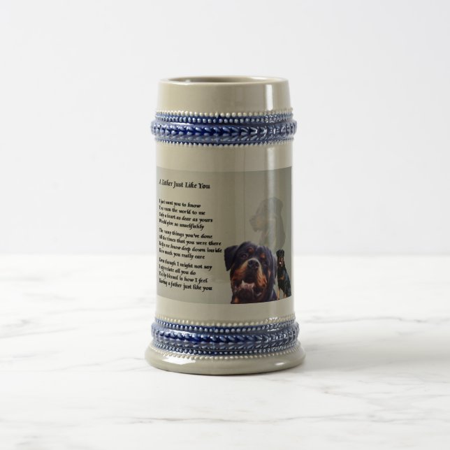 Rottweiler Dog  Father Poem Beer Stein (Center)
