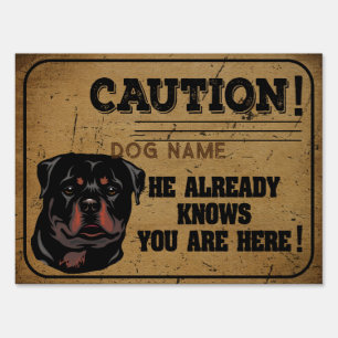 Rottweiler Dog Funny Warning Garden Gate Sign