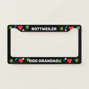 Rottweiler Dog Grandad License Plate Frame
