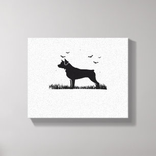 Rottweiler Dog – Halloween Moon Silhouette Oversiz Canvas Print