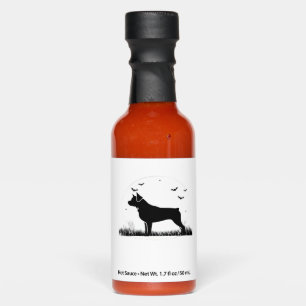 Rottweiler Dog � Halloween Moon Silhouette Oversiz Hot Sauces