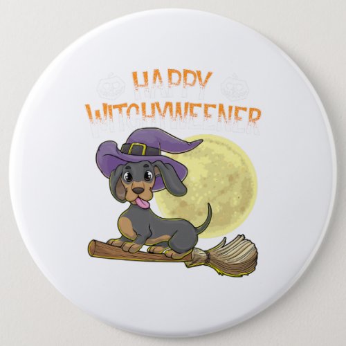 Rottweiler Dog Happy Halloween Witches Button