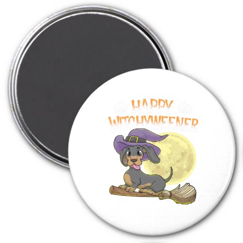 Rottweiler Dog Happy Halloween Witches Magnet