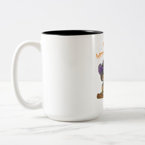 Rottweiler Dog Happy Halloween Witches Two_Tone Coffee Mug