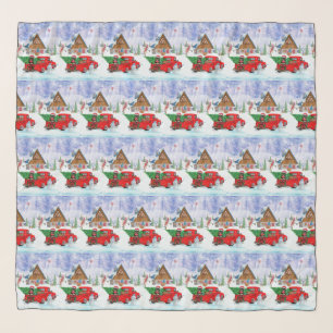 Rottweiler Dog In Christmas Delivery Truck Snow  Scarf