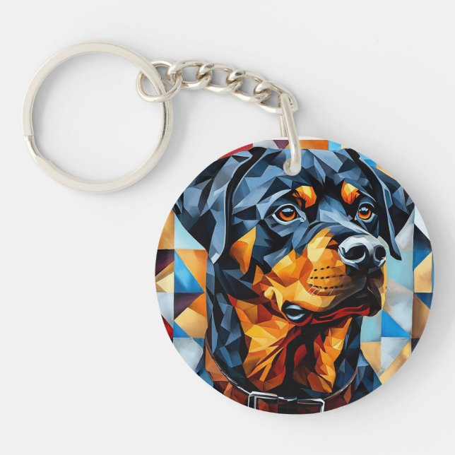 Rottweiler Dog Keychain (Front)