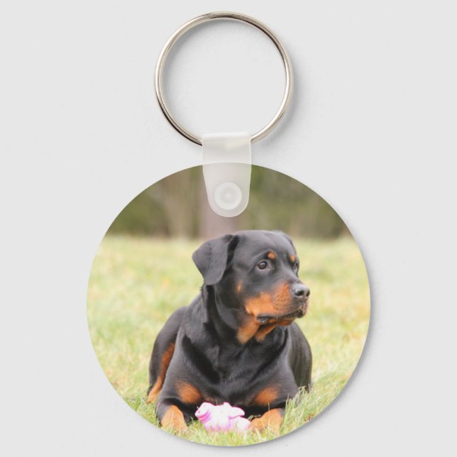Rottweiler Dog Keychain (Front)