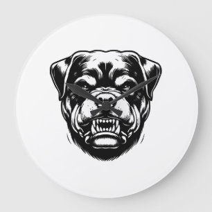 Rottweiler Dog  Large Clock