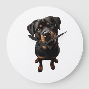 rottweiler dog large clock