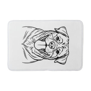 Rottweiler Dog Line Art � minimalist art line Bath Mat