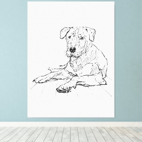 Rottweiler Dog Lover Minimalist Illustration Canvas Print