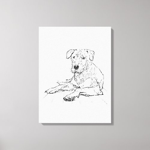 Rottweiler Dog Lover Minimalist Illustration Canvas Print