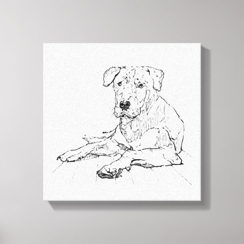 Rottweiler Dog Lover Minimalist Illustration Canvas Print
