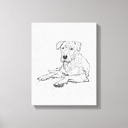 Rottweiler Dog Lover Minimalist Illustration Canvas Print