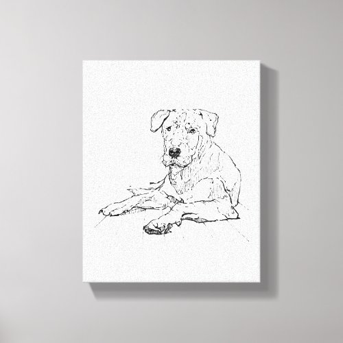 Rottweiler Dog Lover Minimalist Illustration Canvas Print