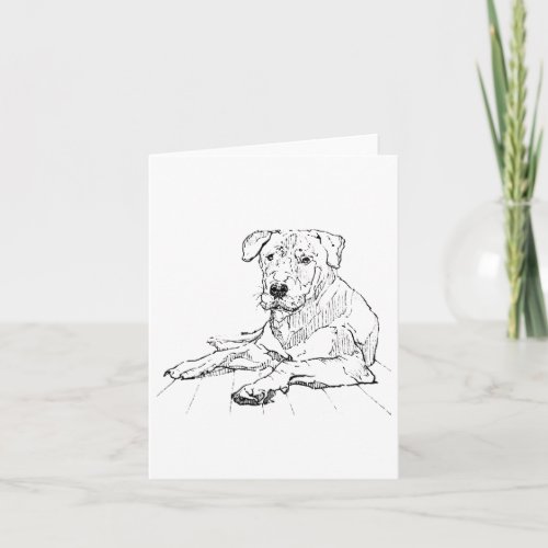 Rottweiler Dog Lover Minimalist Illustration Holiday Card