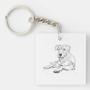 Rottweiler Dog Lover Minimalist Illustration Keychain