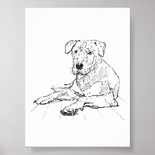 Rottweiler Dog Lover Minimalist Illustration Poster