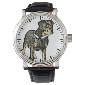 Rottweiler Dog Men's Fashion Watch by ritmoboxer at Zazzle