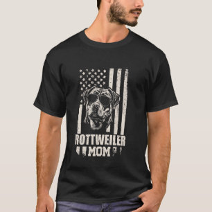 Rottweiler Dog Mom American Flag Gifts for Women M T-Shirt