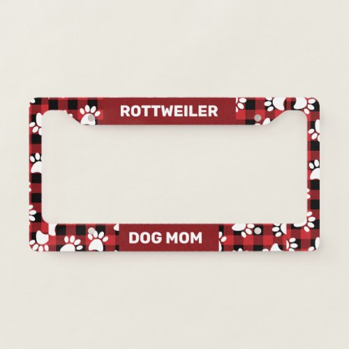 Rottweiler Dog Mom License Plate Frame