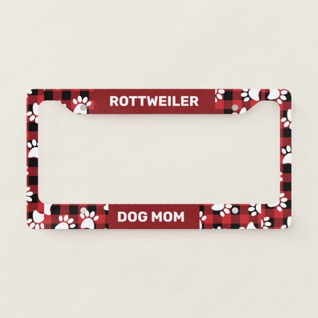 Rottweiler Dog Mom License Plate Frame (Front)