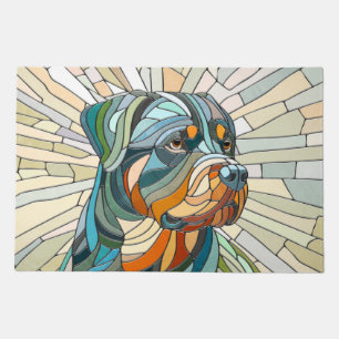 Rottweiler dog - mosaic art doormat