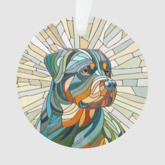 Rottweiler dog - mosaic art ornament