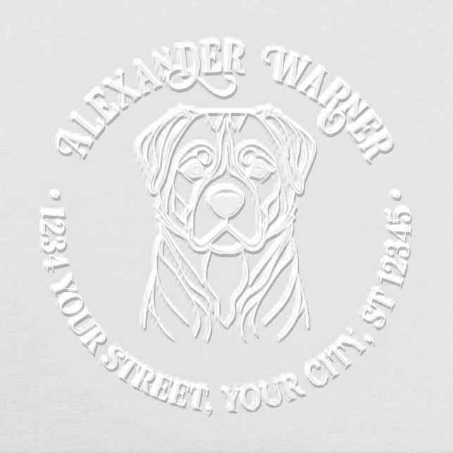 Rottweiler Dog Name Return Address Embosser (Design)