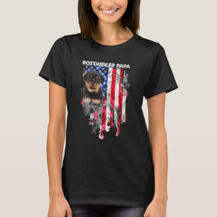 Rottweiler Dog Papa Usa Flag Happy Father's Day 4t T-Shirt
