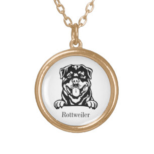 rottweiler dog personalized name necklace